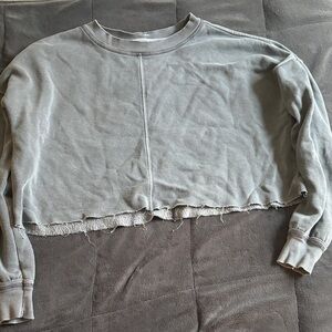 Gray Cropped Sweatshirt Size Small